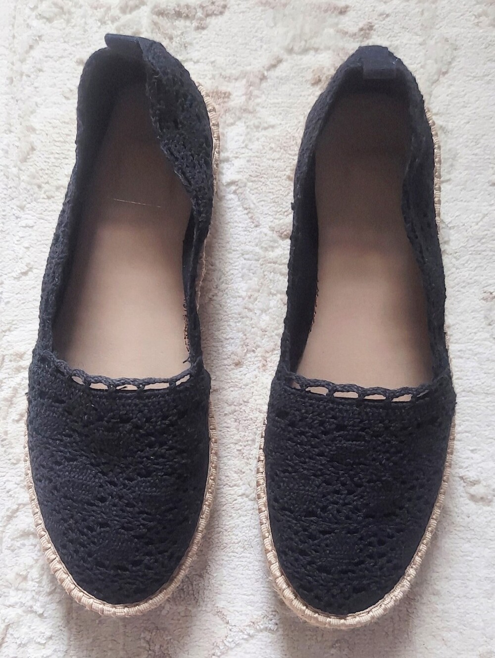 Kaari Blue Black Livi Crochet Espadrille